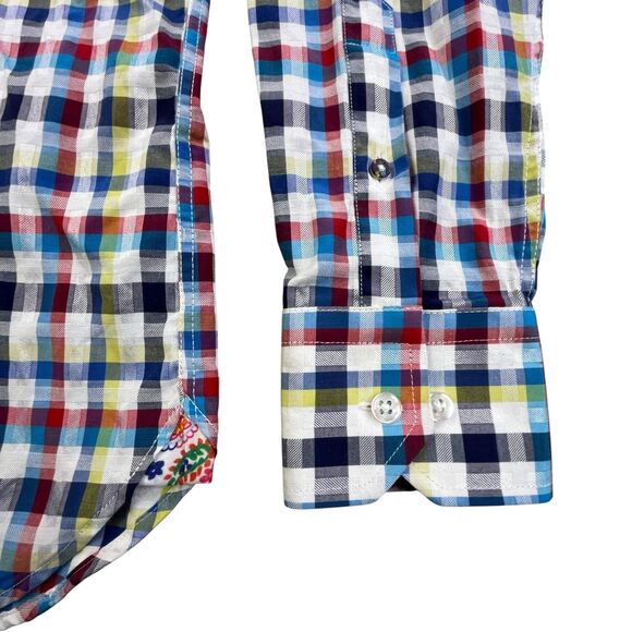 Lansky Bros Shirt Men's Small Colorful Plaid Flip Cuff Elvis The King Memphis - Picture 9 of 13